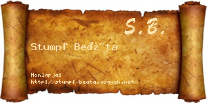 Stumpf Beáta névjegykártya