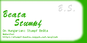 beata stumpf business card